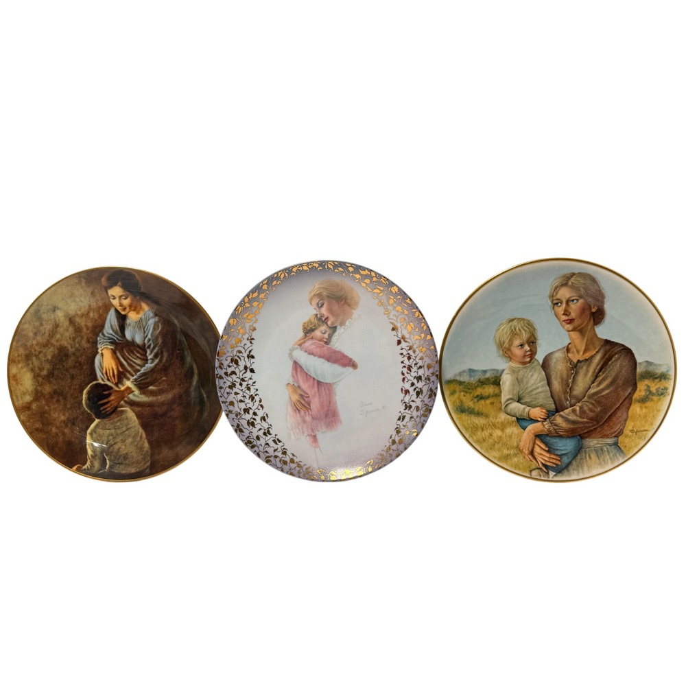 Vintage Irene Spencer Motherhood Collector Plates Gorham Fairmont Set of 3 1970s